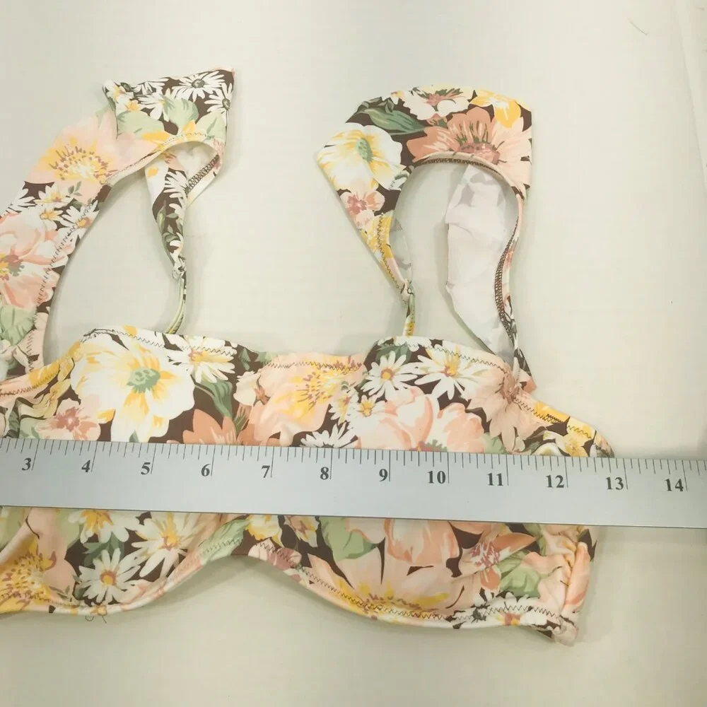 Shade And Shore Women's Size 34C Ruffle Strap Bikini Swim Top Cinnamon NWOT